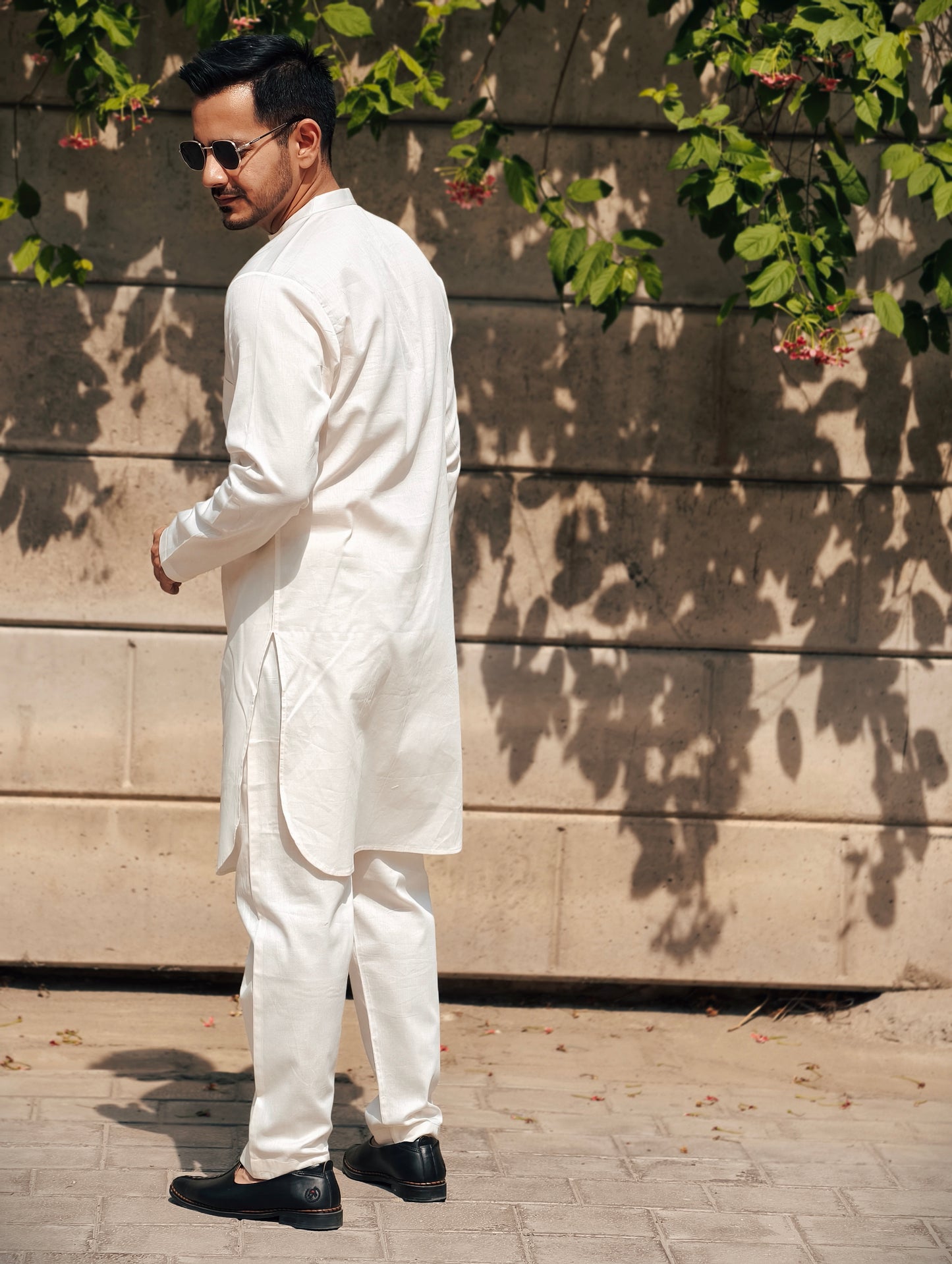 Off White Mandarin Premium Cotton Kurta Pajama