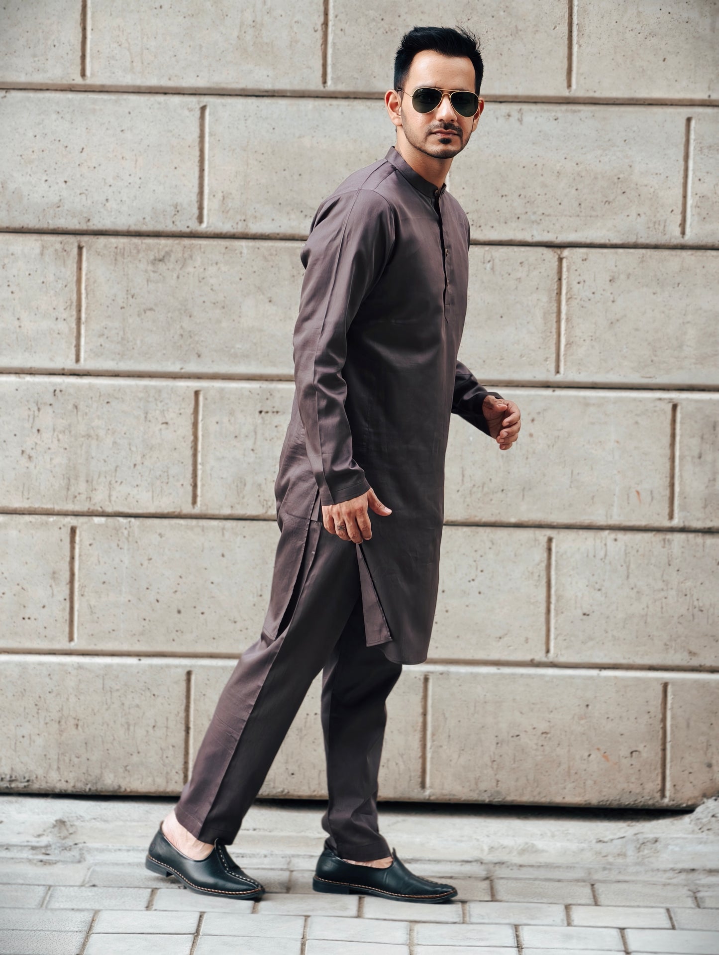 Men's Classic Dark Brown Premium Cotton Kurta Pajama Set