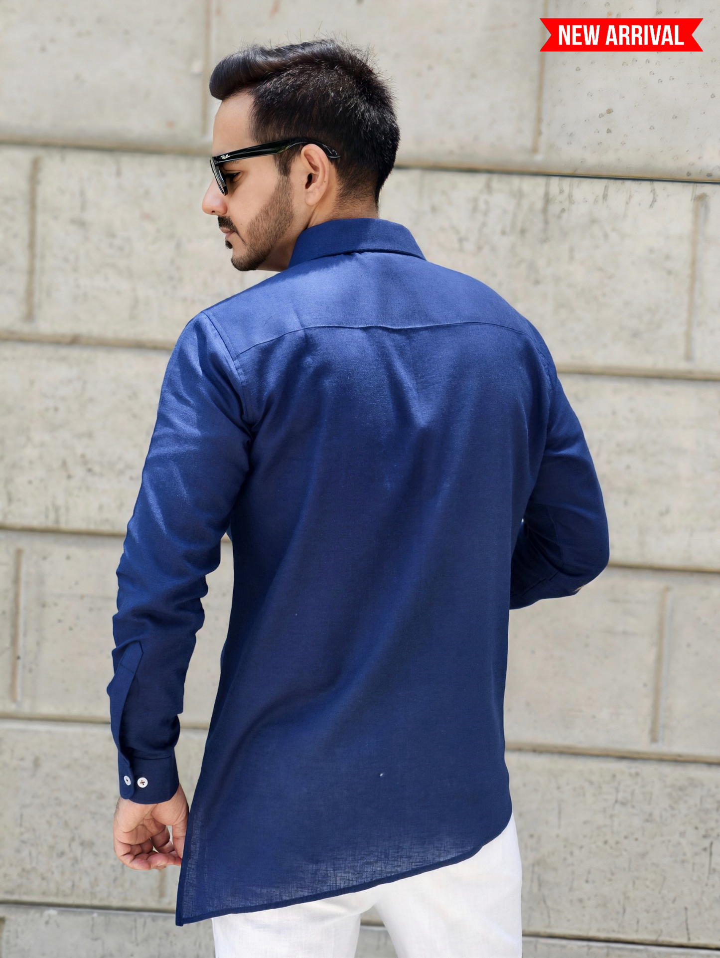 Men’s Asymmetrical Casual Wrap Kurta Shirt