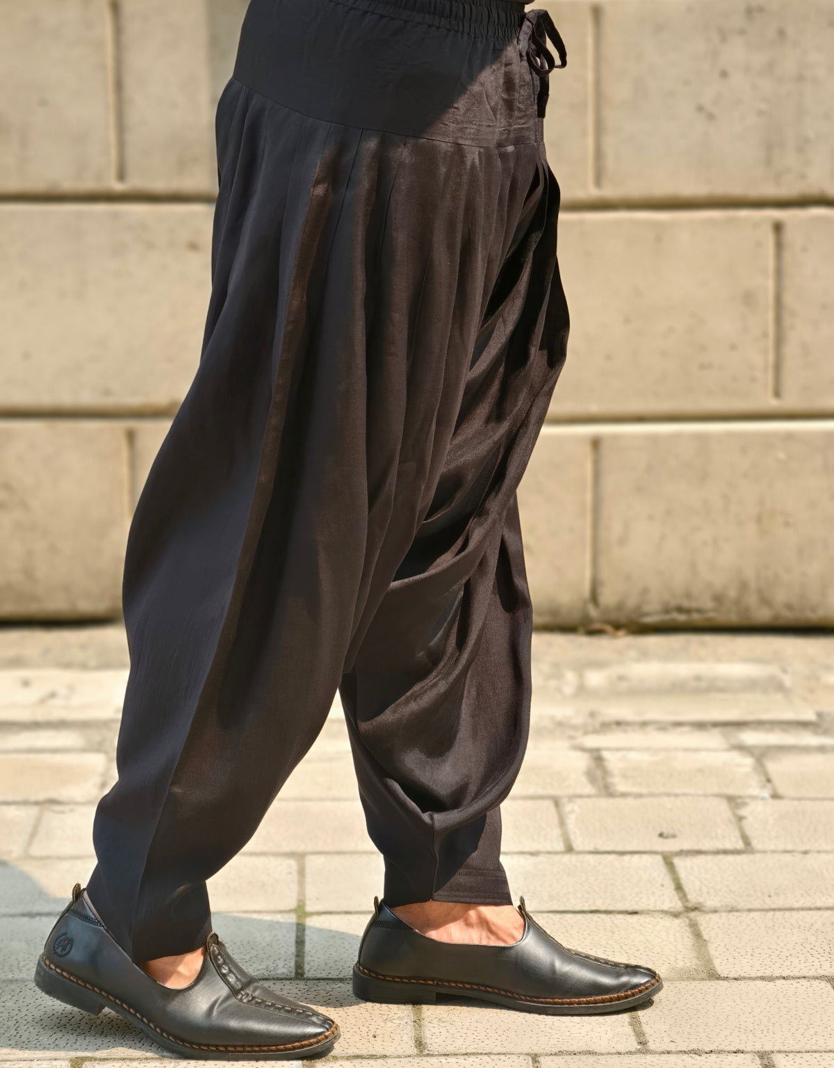 Men’s Black Silk Dhoti Salwar