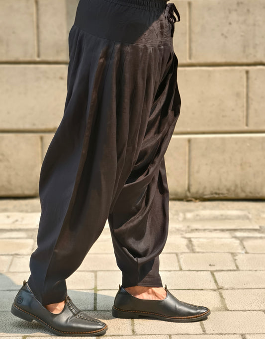 Men’s Black Silk Dhoti Salwar